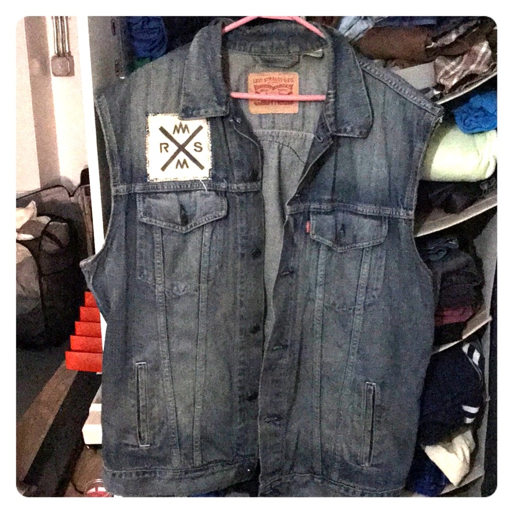 Custom Home Patched Heavy Metal Levi’s Denim Vest